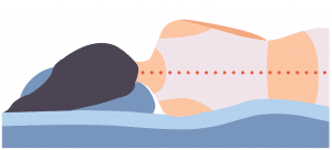 illustration of good pillow height - sleep sideways