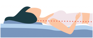 illustration of good pillow height - sleep on back